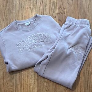 PacSun Lavender Sweatshirt and Joggers Set